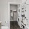 a bathroom with a shower and toilet